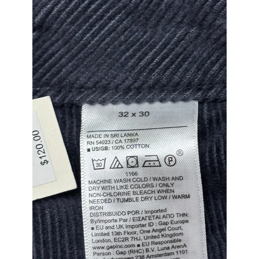 NWT Banana Republic Mens Wide Leg Chino Pants Gray 100% Cotton 32x30 $120